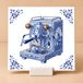 King Delftse blauwe tegel 11x11 Expresso machine met houder