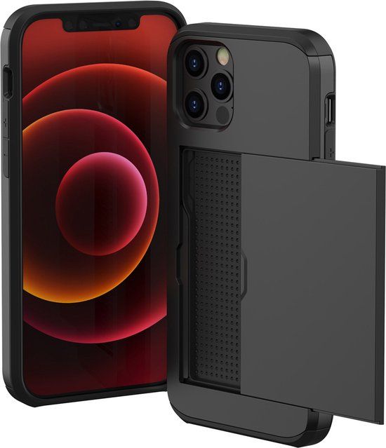 iMoshion Hoesje iPhone 12 Pro Max - Backcover met pasjeshouder - Zwart