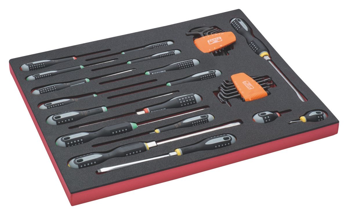 Bahco Foaminlay Fit&Go 3/3 met inbussleutels | gleuf- | Phillips- | Pozidriv- | TORX-schroevendraaiers - 34-delig - FF1A1003