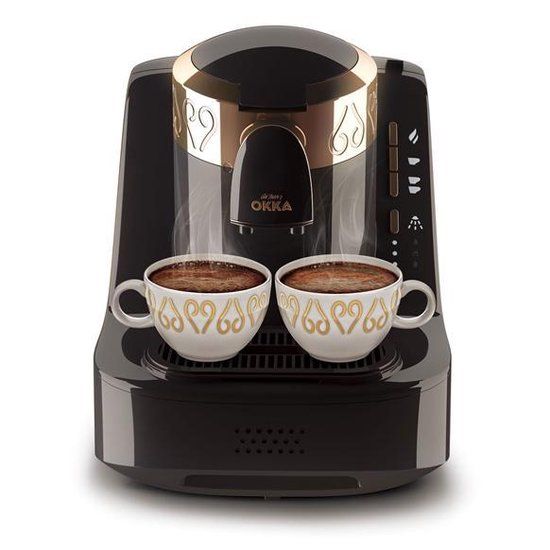 Arzum OKKA Turkish Coffee Machine - OK001BLACK - Black & Gold - 2 kopjes