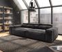 DELIFE Canapé Sirpio XL 270x130 cm microfibre noir avec pouf