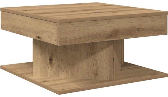 vidaXL Salontafel 55x55x30 cm bewerkt hout artisanaal eikenkleurig