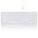 Perixx Periboard-213 W stil USB-schaartoetsenbord met kabel, compact ontwerp met numeriek toetsenblok, wit, Spaanse QWERTY met