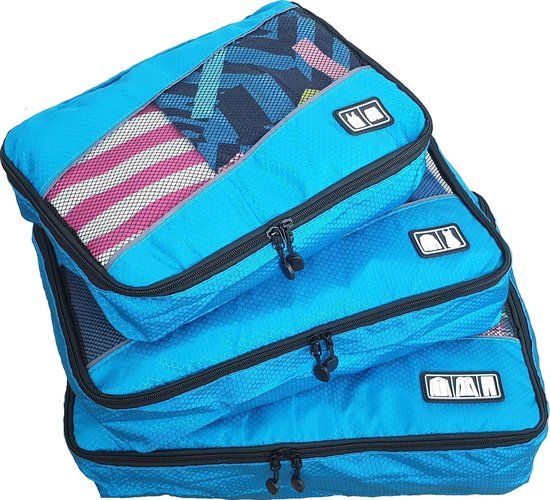 SUNMOOL Packing Cubes Set - 3-Piece - Blue