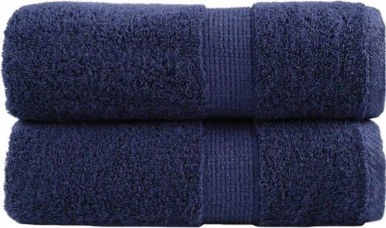 vidaXL Gastendoekjes SOLUND 2 stuks Marineblauw 600 g/m² 30x50 cm Katoen