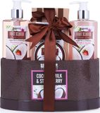BRUBAKER Cosmetics Bad- en Doucheset Kokos- en Aardbeiengeur - 5-delige Cadeauset