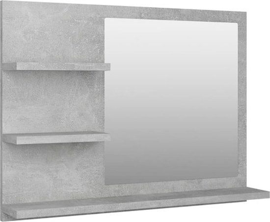 vidaXL Badkamerspiegel 60x10,5x45 cm Hout Betongrijs