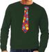 Bellatio Decorations Shoppartners Bv Foute kersttrui / sweater stropdas met kerstballen print groen voor heren XL