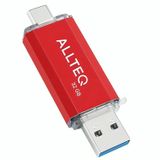 Allteq USB stick - Dual USB - USB C - 32 GB - Rood