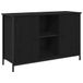 vidaXL Meuble TV 101 x 35 x 65 cm chêne noir bois de chêne ouvragé