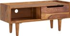 WOHNLING meuble TV en bois massif Sheesham 95x44x34 cm avec porte coulissante