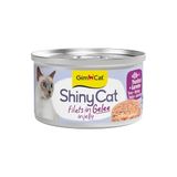 GimCat ShinyCat in Jelly tonijn met garnalen - Natvoer voor katten, met vis en taurine - 48 blikjes (48 x 70 g)