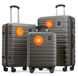 Polycarbonaat set de valises - Set de 3 valises, XL + L + M, Gris