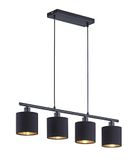 Reality Tommy Hanglamp, Metaal, Mat Zwart-Goudkleurig
