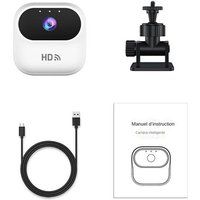 ELVANZA Draagbare Minicamera, HD-Zakcamera, Slimme Bewaking voor Huisdieren, Fiets- en Sportcamera, Wit