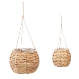 Atmosphera Plantenhanger set - 2x - waterhyacint - klein / groot - hangpot binnen