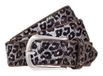 b.belt Leren Riem Cat Silver Belt W80 Anthracite - Silver Zilverkleurig