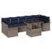vidaXL Tuinbank Set Poly Rattan Grijs