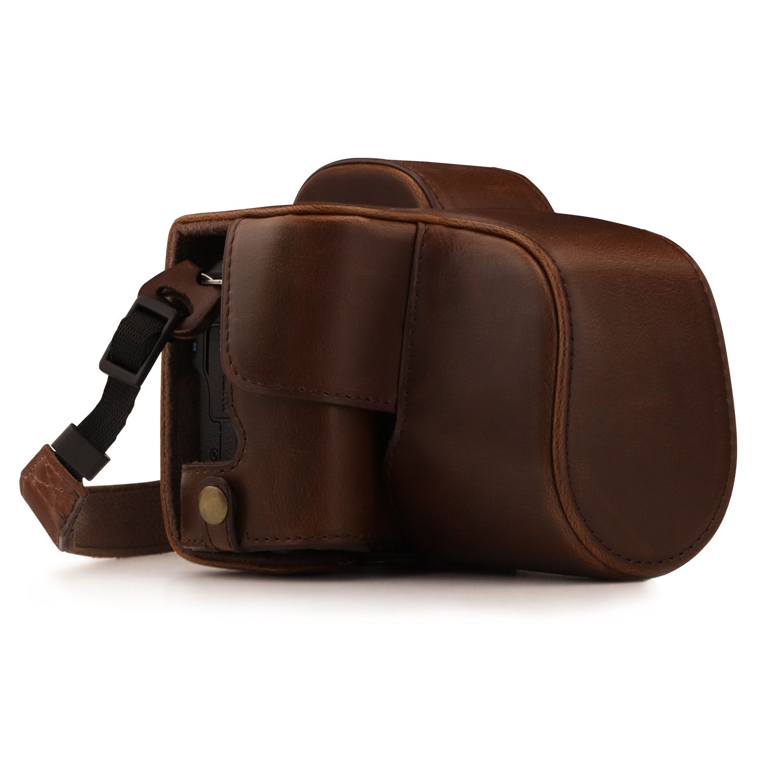 MegaGear MG1447 - Cameratas - Bruin - Kunstleer - Compatibel met Canon EOS M50 (15-45mm)