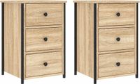 vidaXL Nachtkastjes, 2 stuks, Sonoma eik, 40x36x60 cm, bewerkt hout