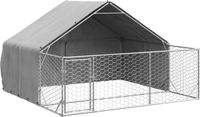 vidaXL Hondenkennel met ren 3x3x1,9 m gegalvaniseerd staal