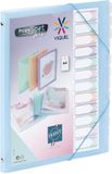 Viquel Propysoft Organizer met 12 vakken, A4, verstelbaar, elastische sluiting, doorschijnend blauw