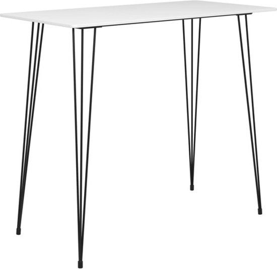 vidaXL Bartafel 120x60x105 cm Wit MDF Metaal