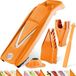 Merkloos Groenteschaaf Plus Set pour légumes et fruits - 8 types de coupe - set de râpe de cuisine (orange)