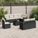 Maison Exclusive - Ensemble de meubles de jardin 9 pièces avec canapé et coussins, noir, en polyrotin