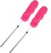 Sorex Set van 2x stuks microvezel plumeau/duster met telescoopsteel roze 75 - 150 cm