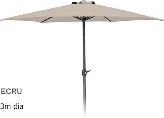 Garden Pro Parasol 3 Meter Met Draaimechanisme ECRU