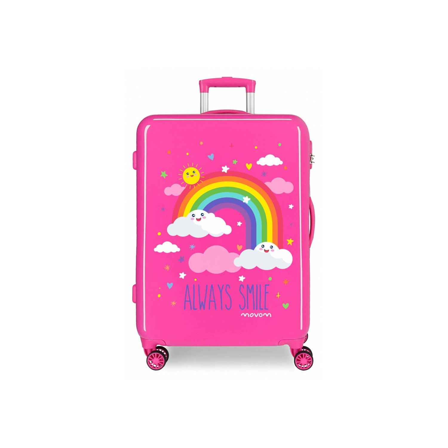 MOVOM moven aways smile abs koffer trolley roze 55 cm 4 w