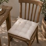 Anna's Collection Stoelkussen gewatteerd - zand/beige - 38 x 38 cm