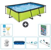 Exit-toys EXIT Rechthoekig Lime Frame Zwembad - 300 x 200 x 65 cm - Inclusief Pomp - Afdekzeil - Schoonmaakset - Stofzuiger - 7-delig