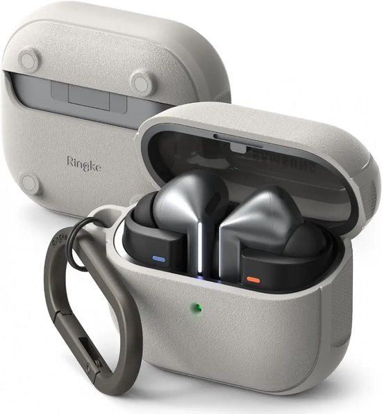 Ringke Onyx Magnetic Hoesje Geschikt voor Samsung Galaxy Buds 3 / 3 Pro - Grijs