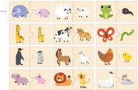 VIGA Houten puzzel Dieren ouder & jong 24-delig Multicolor