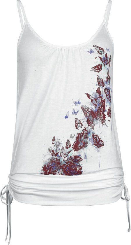 Full Volume by EMP EMP Full Volume wit top met vlinderprint en plooien - Dames - M