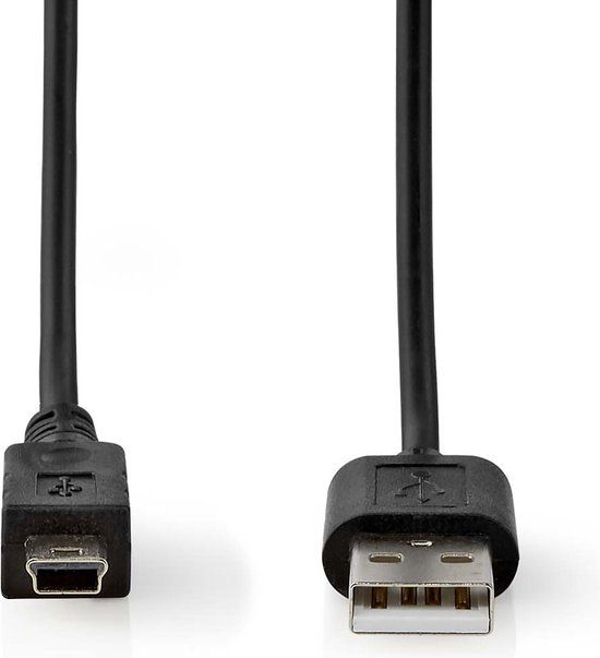 Nedis USB-Kabel - USB 2.0 - USB-A Male - Mini 5-Pin Male - 2.00 m - Zwart