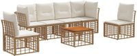 vidaXL - Loungeset - 6 zitplekken - Polyester - Naturel