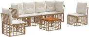 vidaXL - Set de salon - 6 places assises - Polyester - Naturel