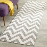 Safavieh La Victoria tapijt, polypropyleen/polyester, 62 X 240 cm, donkergrijs/beige