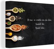 OneMillionCanvasses Canvas Schilderij De voor- en nadelen van eten koken - 40x30 cm