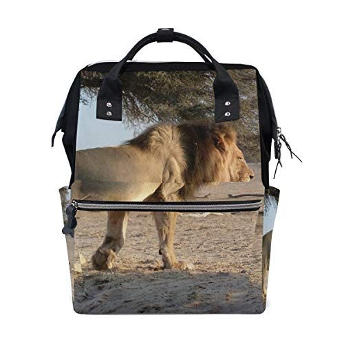 MONTOJ African Animal Lion Canvas Travel Bag Campus Backpack
