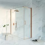 FortiFura Galeria Douchecabine - 60x180x200 cm - Veiligheidsglas - Antikalk - Geborsteld koper
