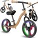 Momi ISOKA Loopfiets met LED-wielen, Verstelbaar Zadel en Stuur – Zonder Pedalen - Beige