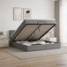 Maison Exclusive - Lit Ottoman avec matelas, gris foncé, 160 x 200 cm, revêtement en tissu