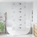Prolenta Maison Exclusive - Rideau de douche avec coffre, dimensions 90x240 cm, largeur du tissu 86 cm