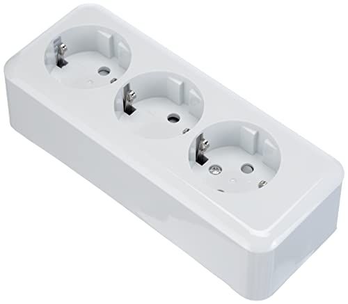 Unitec 42015L Stopcontact - 3-voudig - Opbouw - Wit