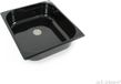 Évier en acier inoxydable, noir, pour utilisation en camping, lavabo, 354x325x100 mm + évacuation extérieure