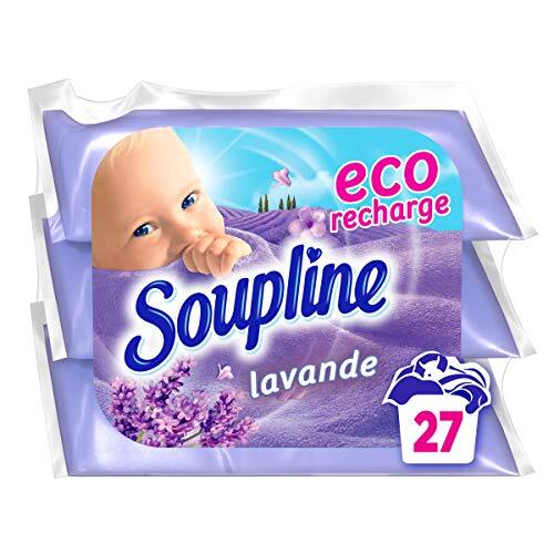 Soupline Soupline Lavendel Eco Wasverzachter, voor een ongelooflijk zachte was, langdurige frisheid, 3 x 200 ml = 2 liter wasverzachter Classic = 27 wasbeurten